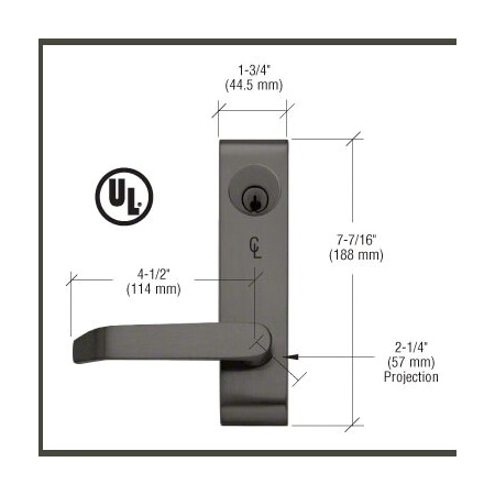 Jackson Dark Bronze Locking Flat Lever Outside Trim W/ Night Latch Function 9500LVNL02313